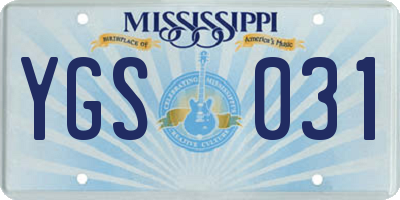MS license plate YGS031