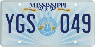 MS license plate YGS049
