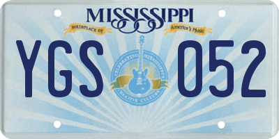 MS license plate YGS052