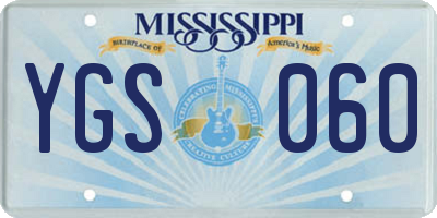 MS license plate YGS060
