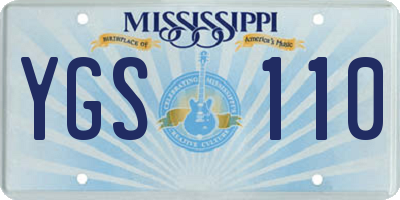 MS license plate YGS110