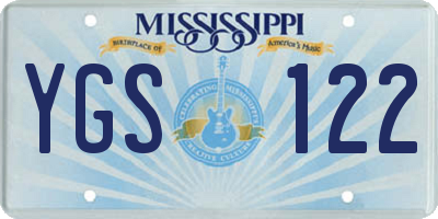 MS license plate YGS122