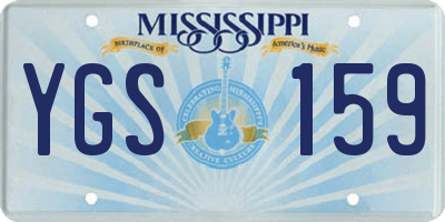 MS license plate YGS159