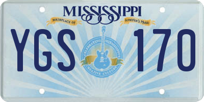 MS license plate YGS170