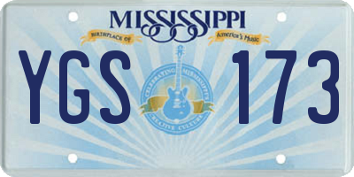 MS license plate YGS173