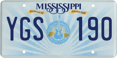 MS license plate YGS190