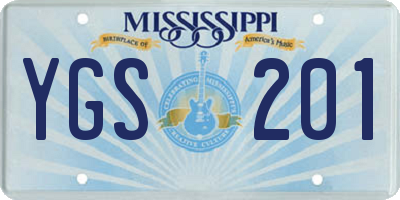 MS license plate YGS201