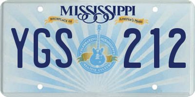 MS license plate YGS212