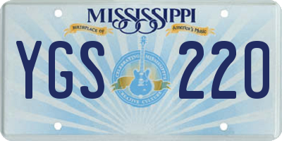 MS license plate YGS220