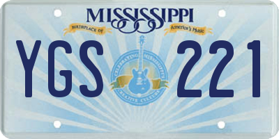 MS license plate YGS221