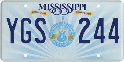 MS license plate YGS244
