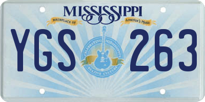 MS license plate YGS263