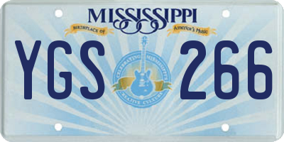 MS license plate YGS266