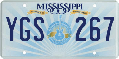 MS license plate YGS267
