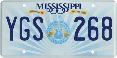 MS license plate YGS268