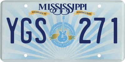 MS license plate YGS271