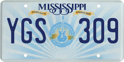 MS license plate YGS309