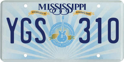 MS license plate YGS310