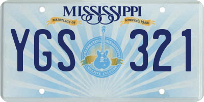 MS license plate YGS321