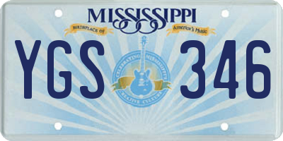 MS license plate YGS346