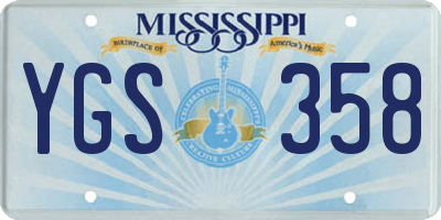MS license plate YGS358