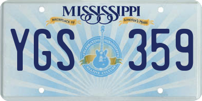 MS license plate YGS359