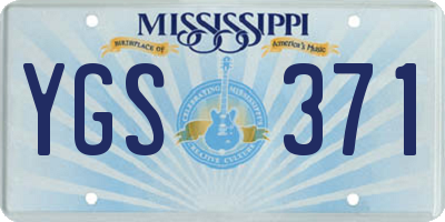 MS license plate YGS371