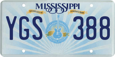 MS license plate YGS388