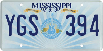 MS license plate YGS394