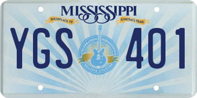 MS license plate YGS401