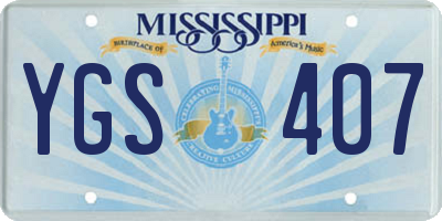 MS license plate YGS407