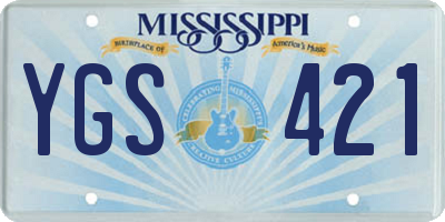 MS license plate YGS421