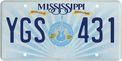 MS license plate YGS431