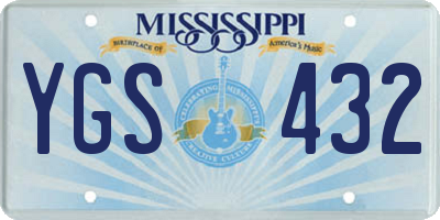 MS license plate YGS432