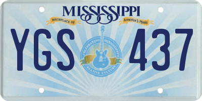 MS license plate YGS437