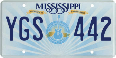MS license plate YGS442