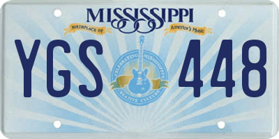MS license plate YGS448