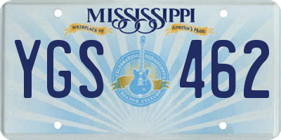 MS license plate YGS462