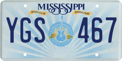 MS license plate YGS467
