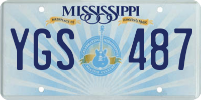 MS license plate YGS487