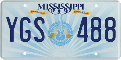 MS license plate YGS488