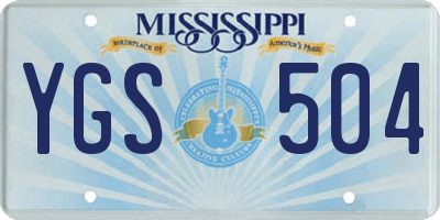 MS license plate YGS504