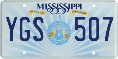MS license plate YGS507