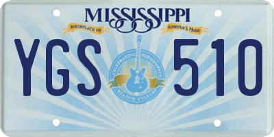 MS license plate YGS510
