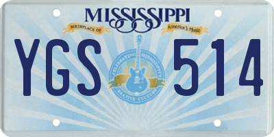 MS license plate YGS514