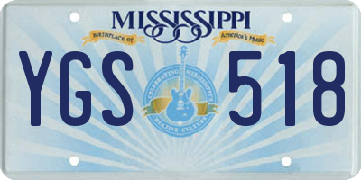 MS license plate YGS518