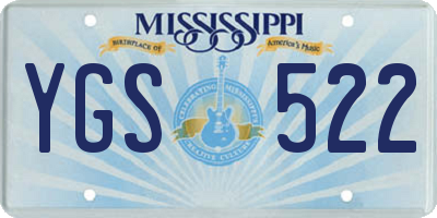 MS license plate YGS522