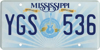 MS license plate YGS536