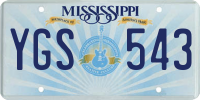 MS license plate YGS543