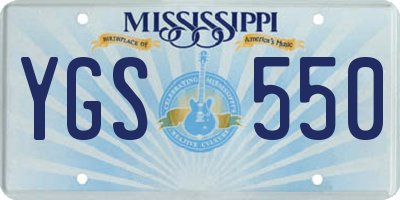 MS license plate YGS550